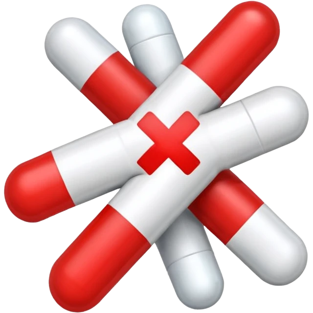 medicine and (cross negative sign above these) emoji