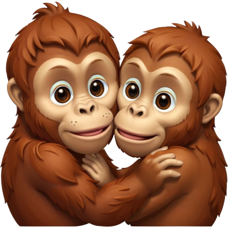 Kissing orangutang blowing kiss emoji