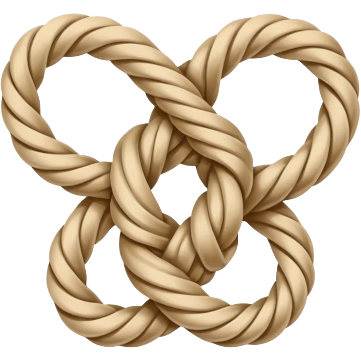 simple tasteful emoji of stylized rope tied in decorative knot, minimal clear design, no explicit content emoji