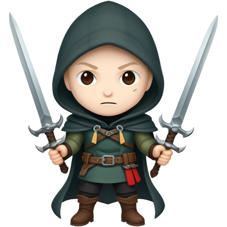 rogue hero with daggers and hood emoji