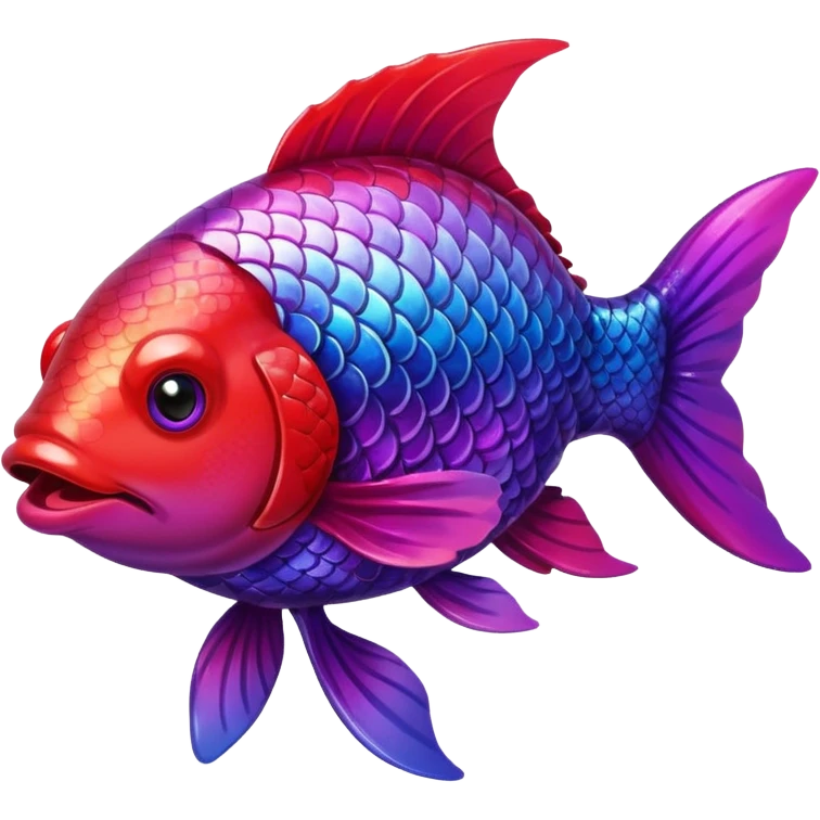 color gradient between red and purple glitter cute happy fish carp emoji
