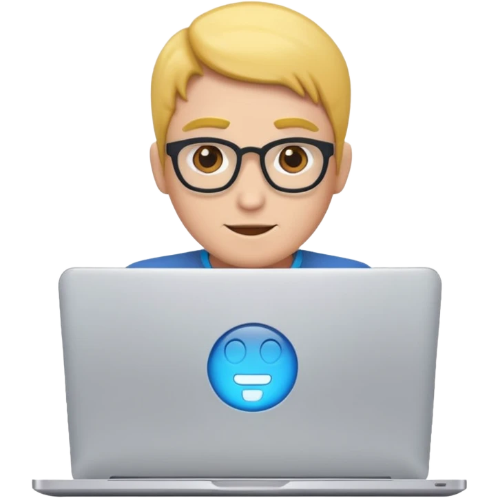 A tech guru in the front of a laptop emoji