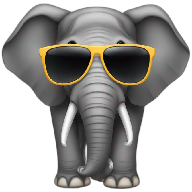 Elephant with sunglasses emoji