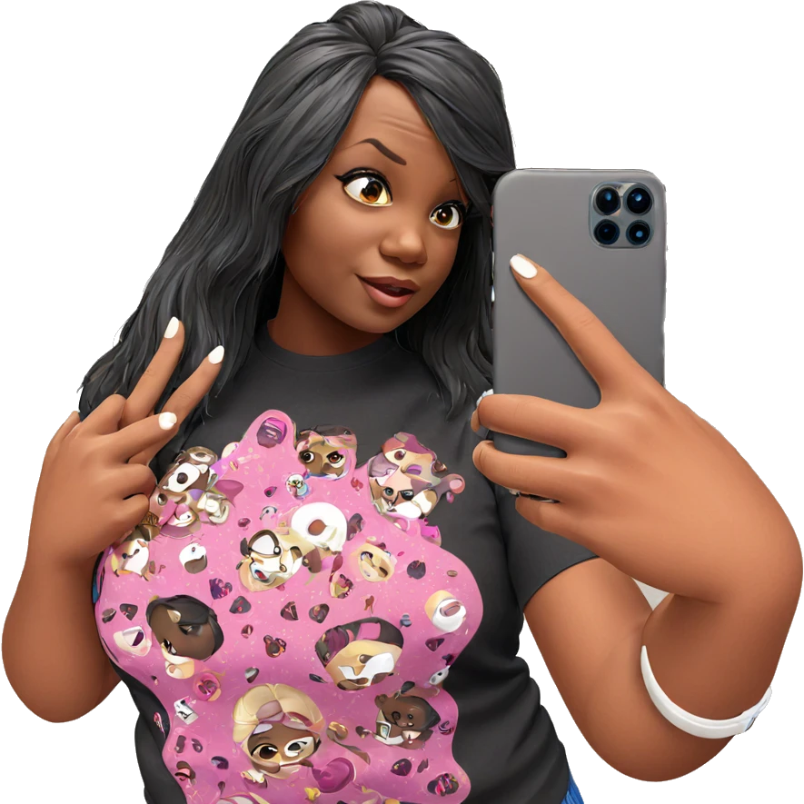 selfie of dark-skinned girl emoji