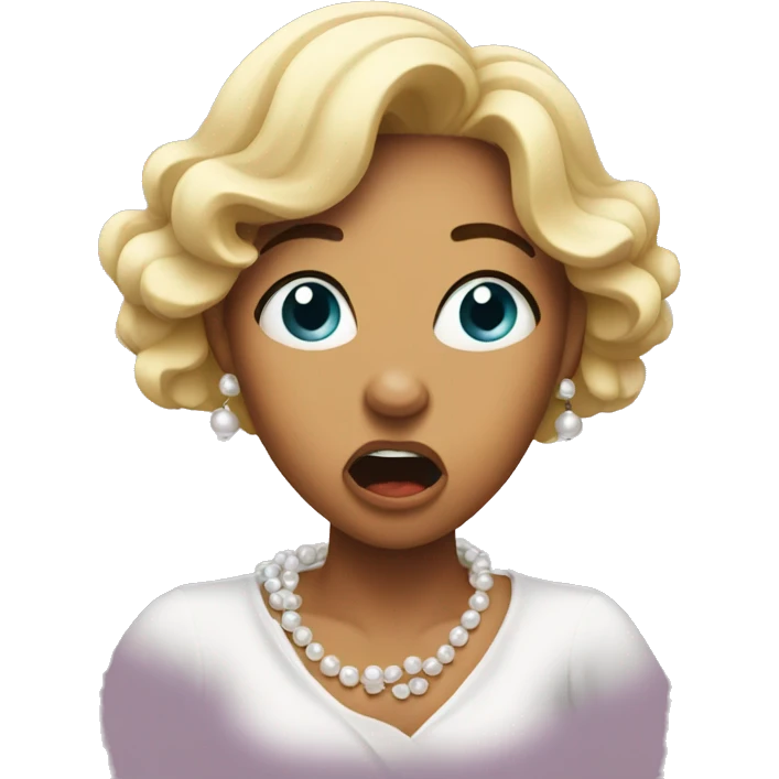 shocked woman clutching  pearls emoji