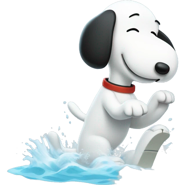 snoopy with water fun emoji