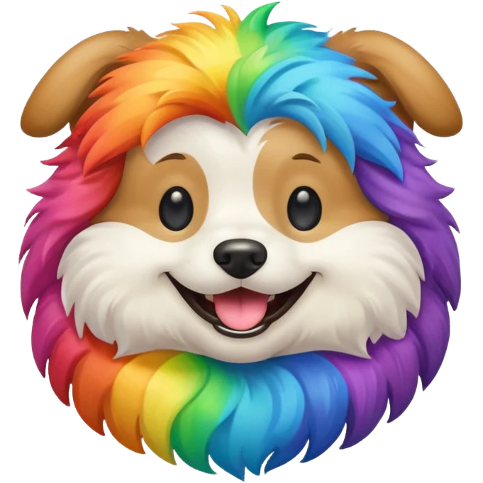 Happy rainbow dog emoji