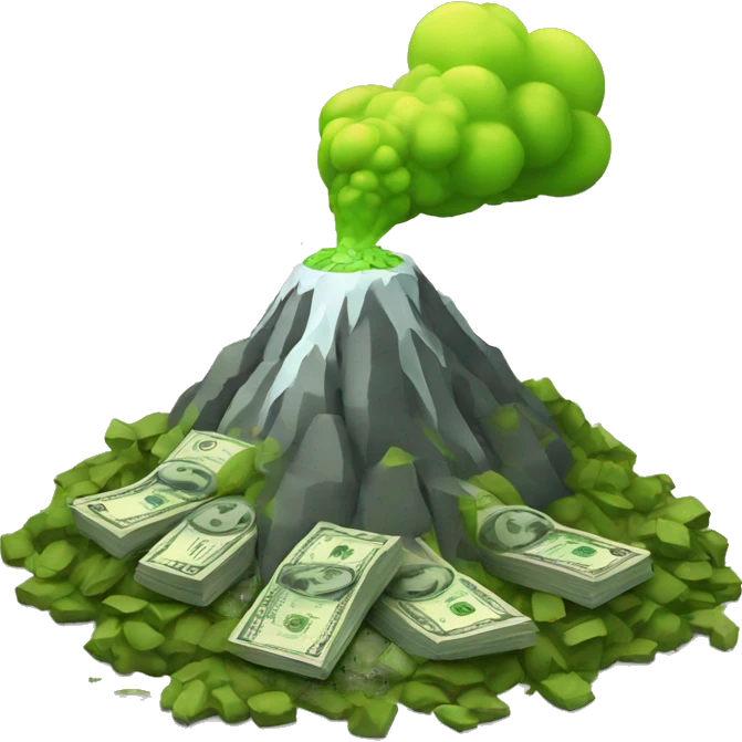 Money volcano emoji