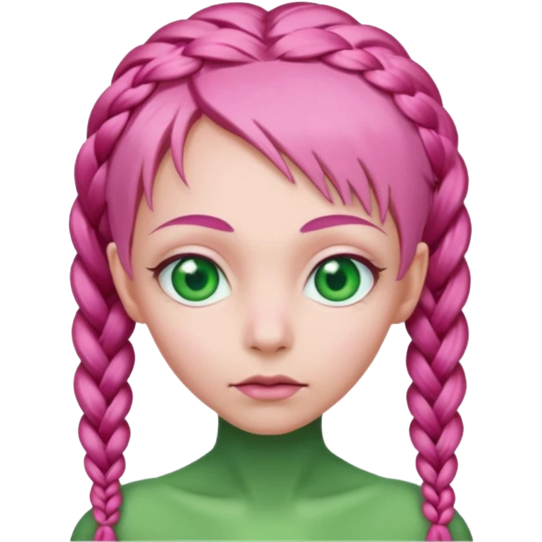 pink haired braided alien emoji