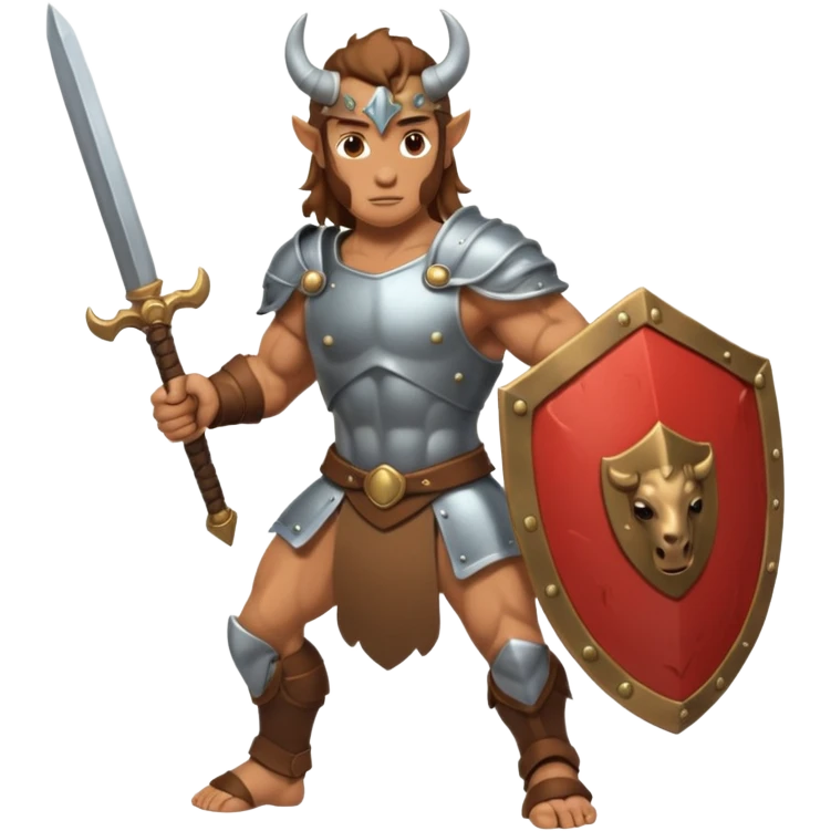 Warrior centaur – Sword and shield face only emoji