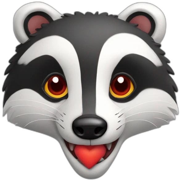 red heart eyed badger emoji