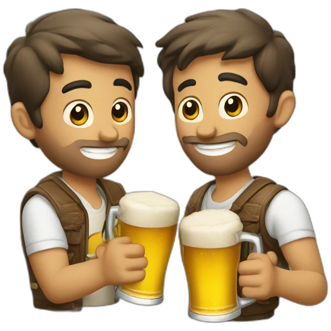 Amigos bebiendo cerveza emoji