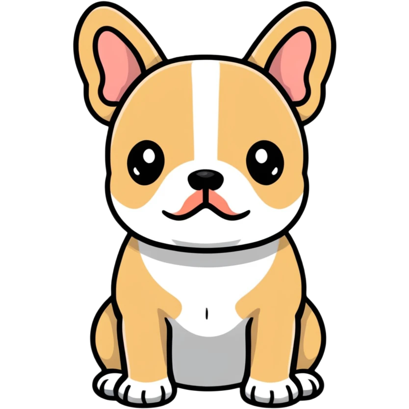 Frenchie tan and white  emoji