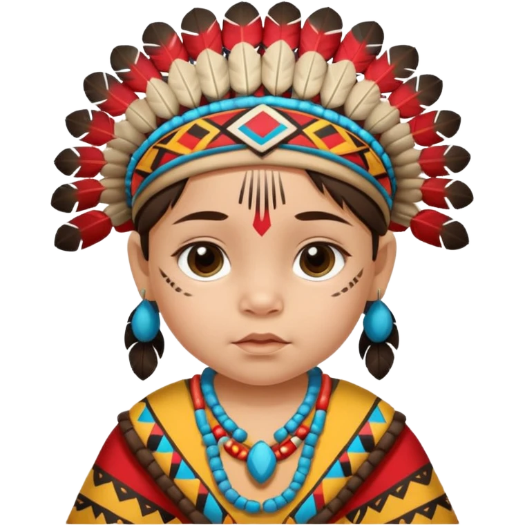 Indiozinho bebê meio branco. com características de índio roupinha de índio rosto também lindo bonitinho  emoji