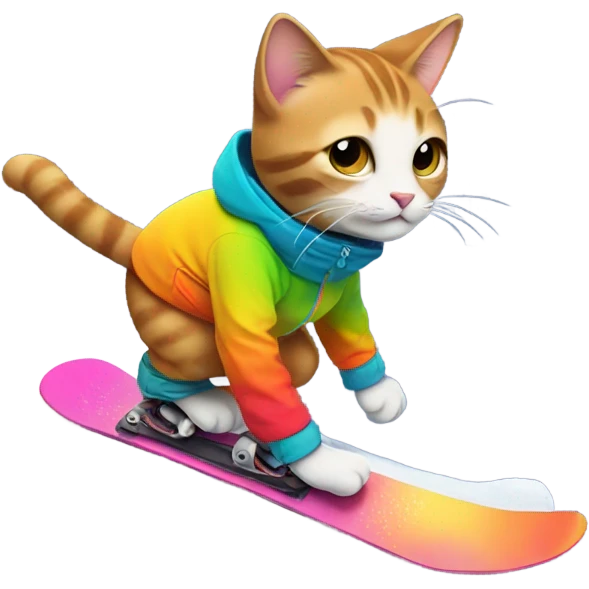 Cat snowboard emoji