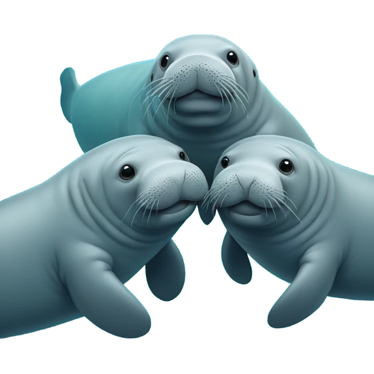 three manatees emoji