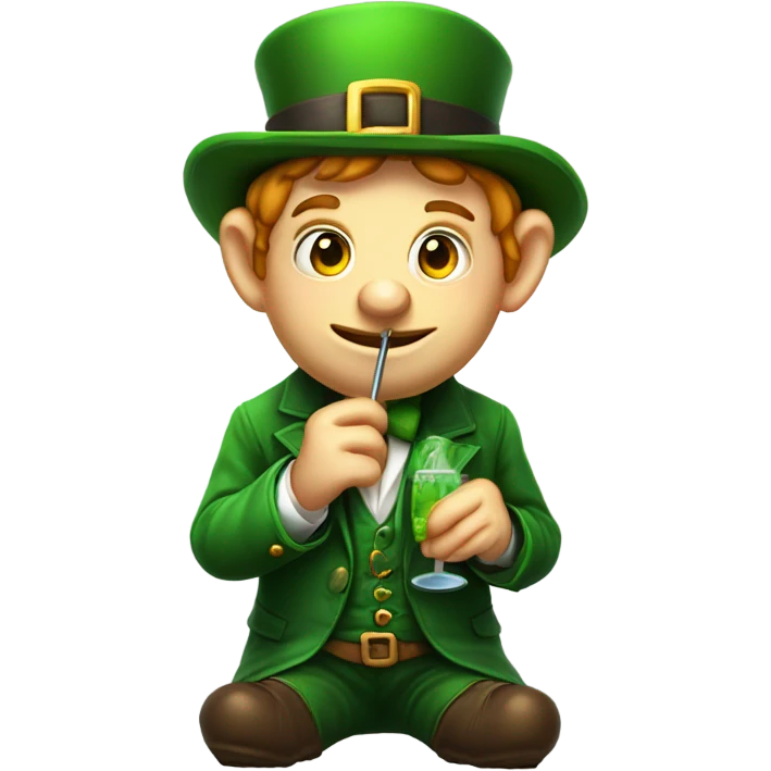 leprechaun with fever and thermometer emoji