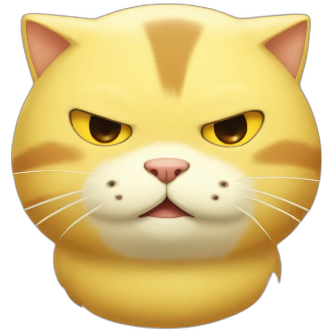 Yellow cat disguused of snorlax emoji