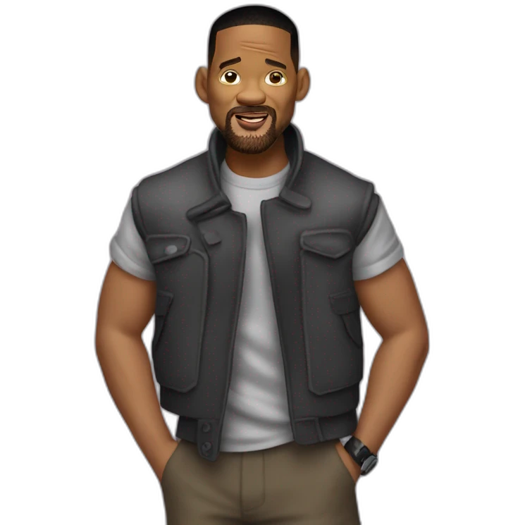 Will Smith a côté d'un singe emoji