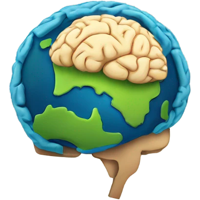 brain with earth pattern emoji