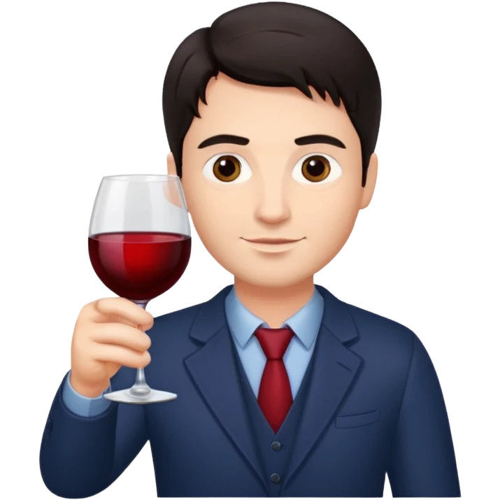 wine expert dark hair man\ emoji