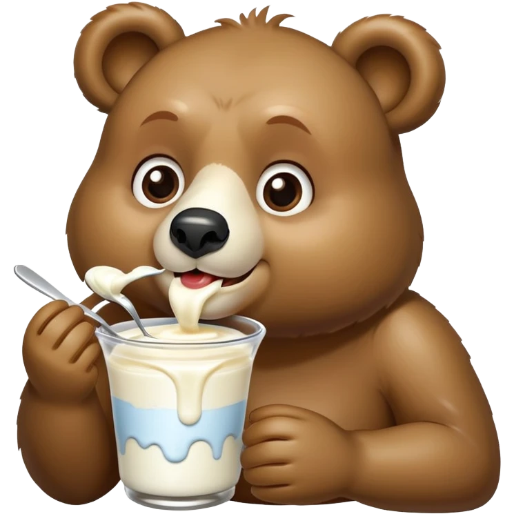 Bear eat yogourt  emoji