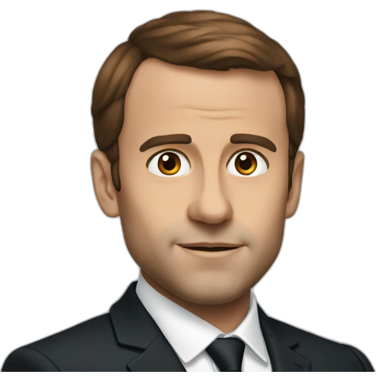 macron with brown hair emoji