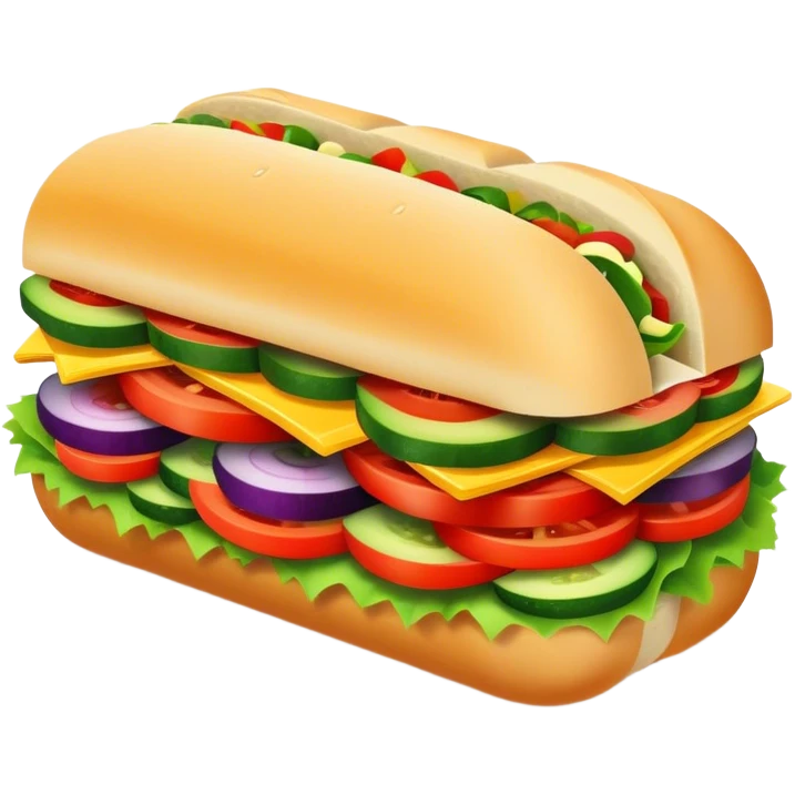 Subway sandwich with a lot of veggies emoji