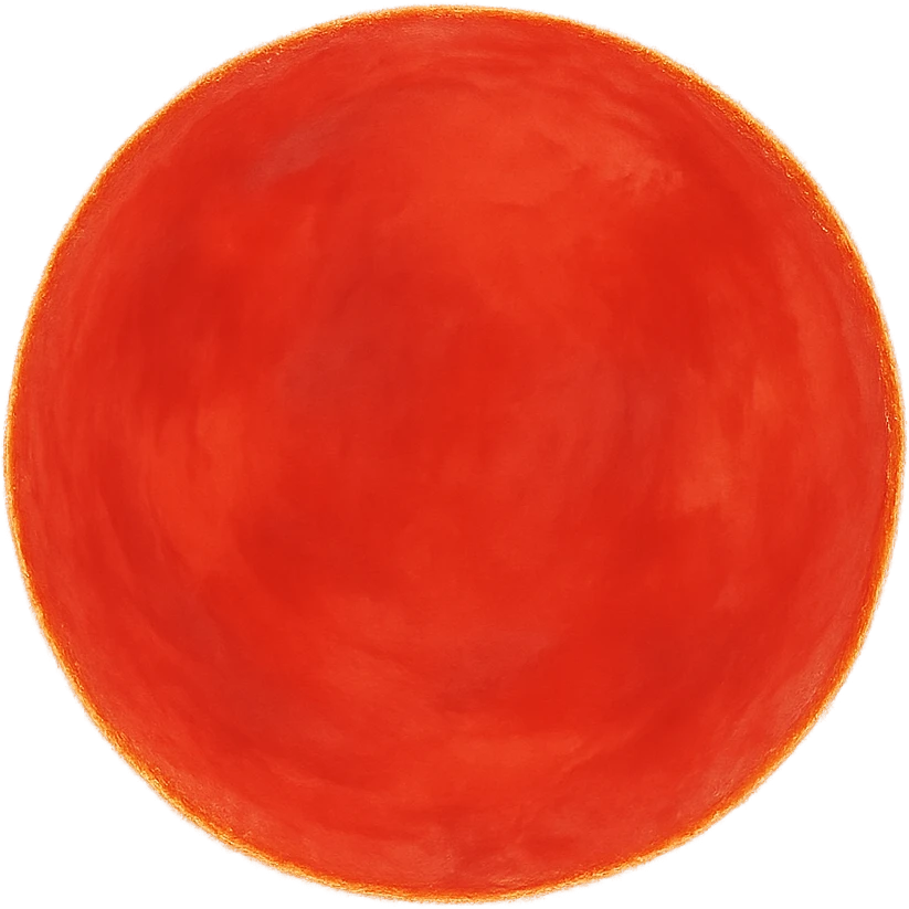 ghibli style red sun with no face emoji