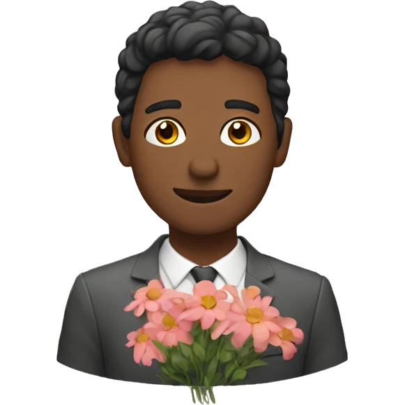 Man with flowers  emoji