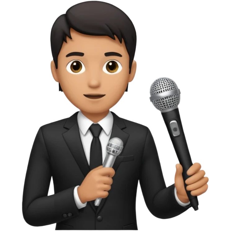 Man in suit with microphone  emoji