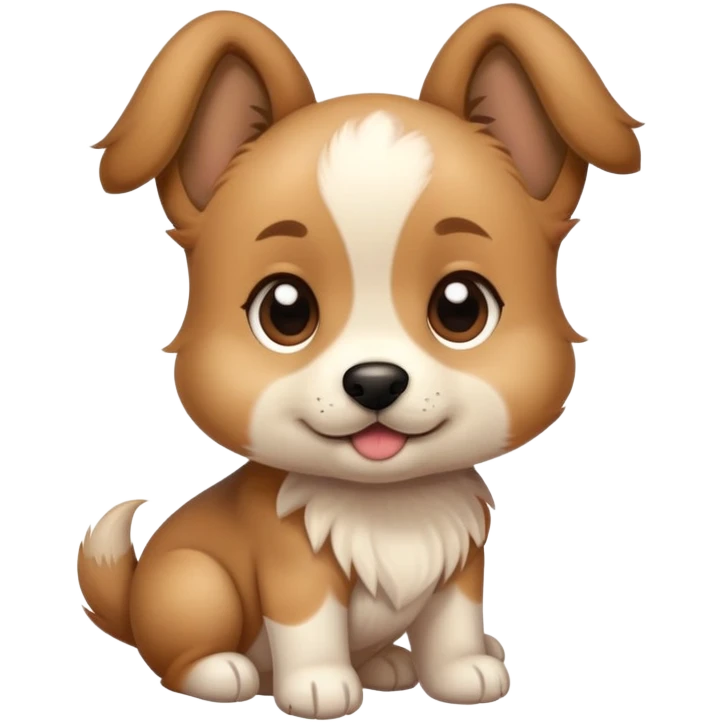 Puppy with high ponytail emoji
