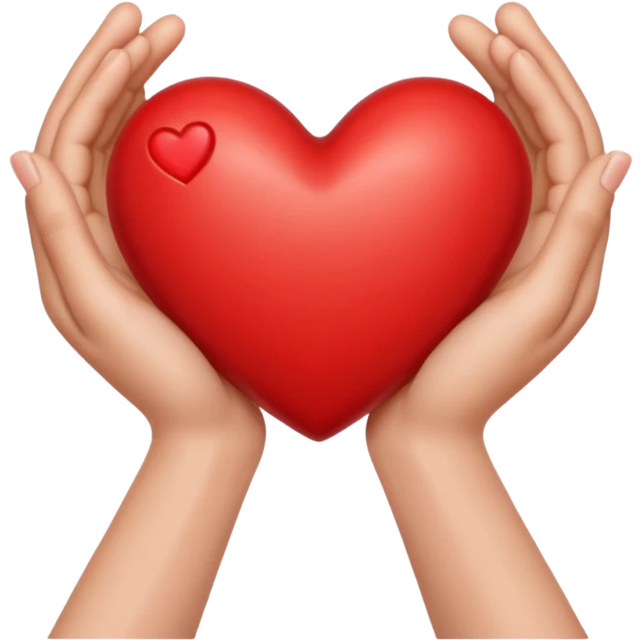 Red Heart between hands emoji