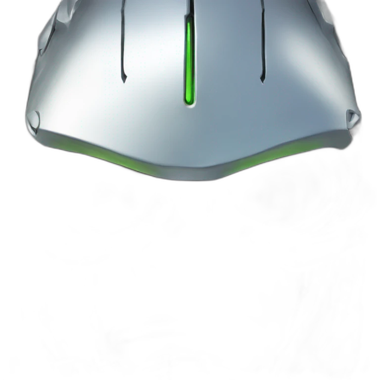 Cyber futuristic silver orc robot face with orc tusks emoji