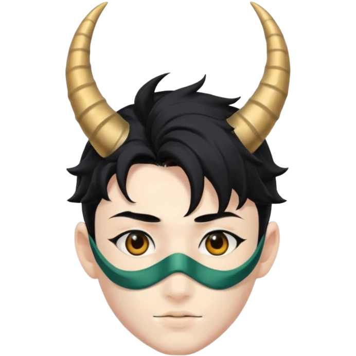 Masked anime boy whit horns emoji