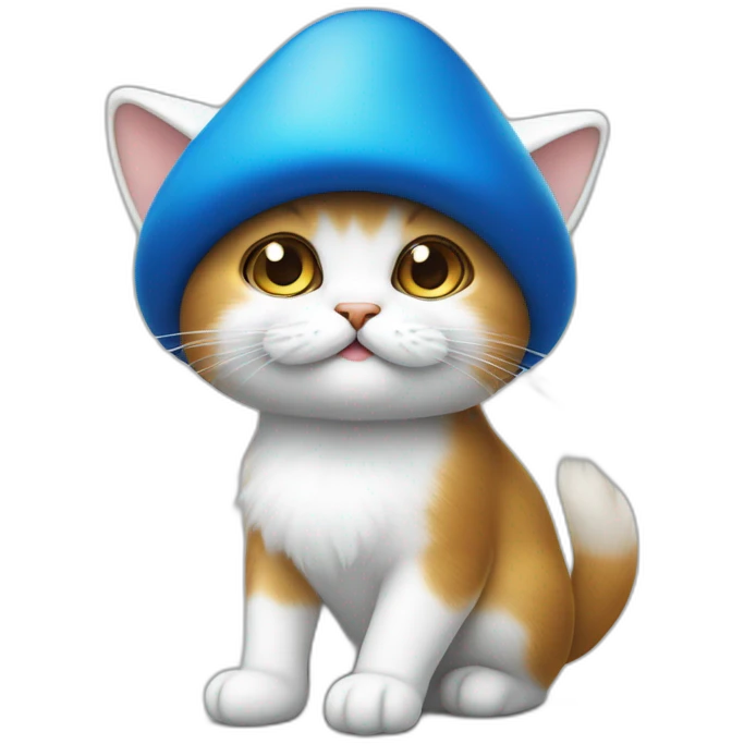 Smurfcat chat bleu champignon blanc sur la tete emoji
