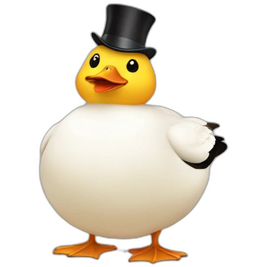 Fat duck without hat emoji
