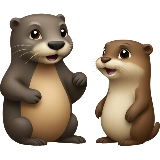 Otter and beaver in love emoji