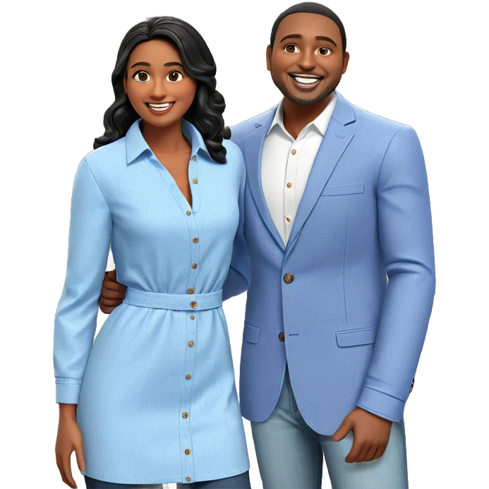 happy couple against brick wall emoji