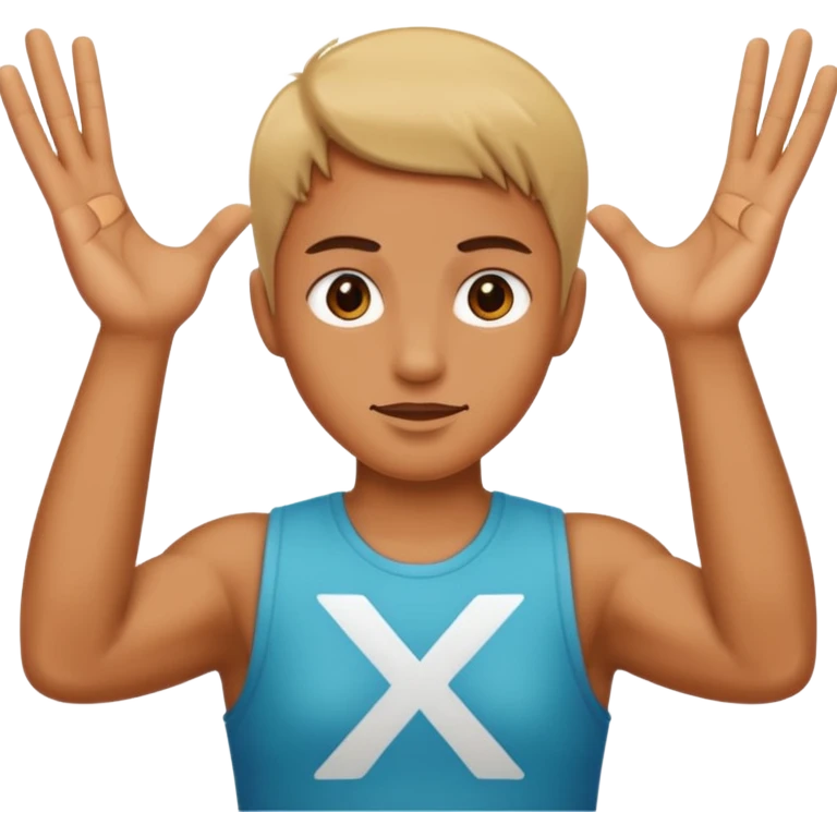 Someone making an X with their arms emoji