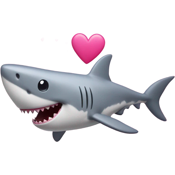 Pink shark with hearts behind  emoji