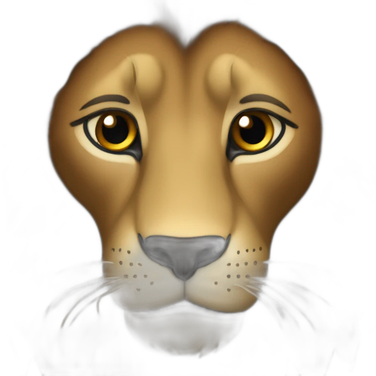 Lion crinière noire fourrure marron yeux verts   emoji