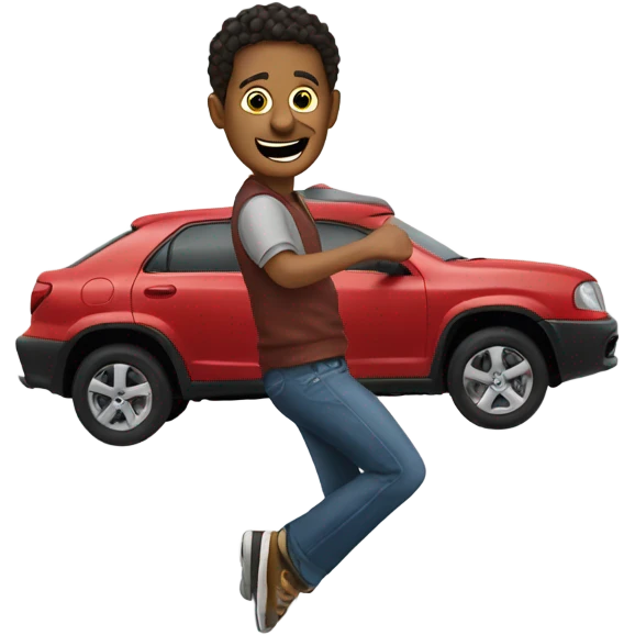 Make jack duey jumping off a car emoji