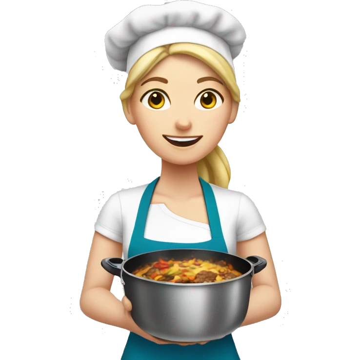 White girl cooking emoji