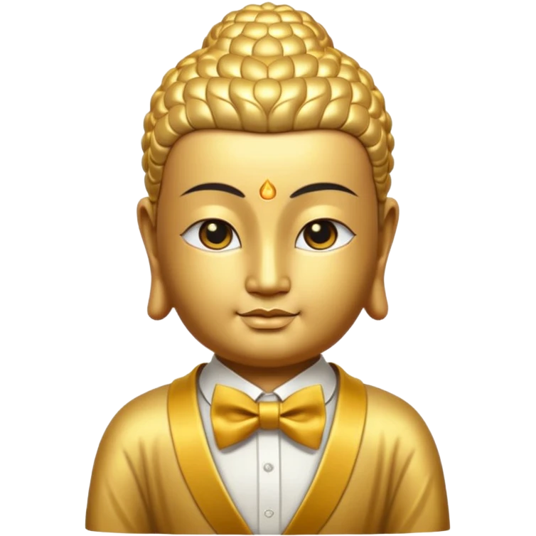 The Buddha in golden bow tie emoji