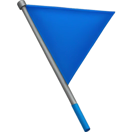 blue triangular flag emoji