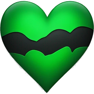 Half black and Green heart emoji