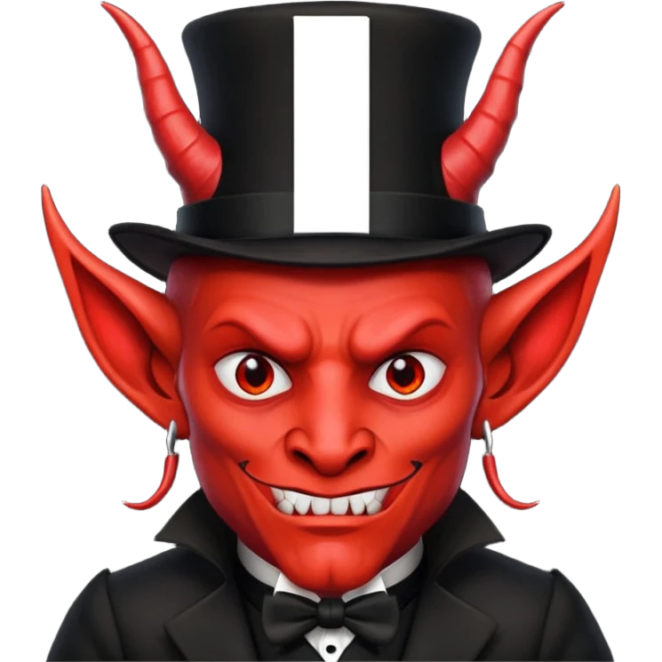 Devil with black top hat emoji