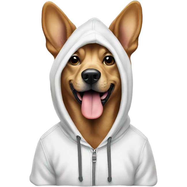 Dog wearning hoodie  emoji