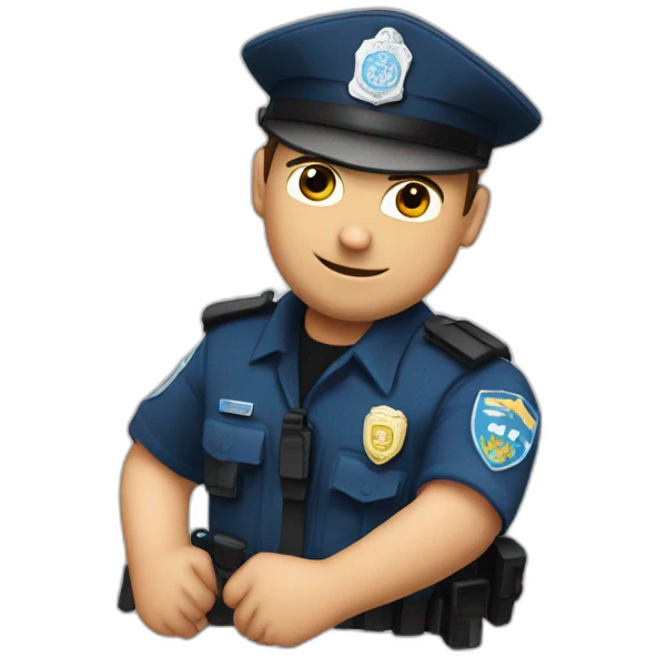 Un policier qui a un logo avec écrit HPD emoji